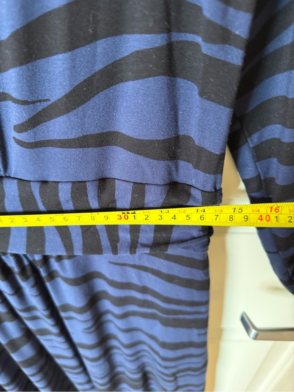 Boden Navy Blue & Black Zebra Print Long Sleeve Jersey Dress – US 10L / UK 14 - Picture 6 of 7